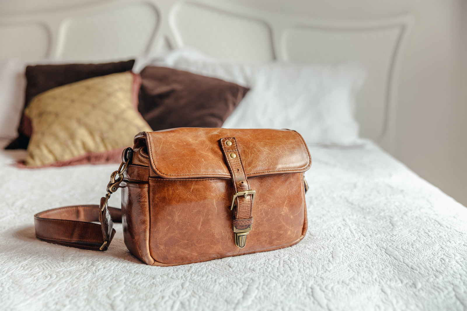 Inaya Structured Satchel detail — placeholder photo, replace before launch